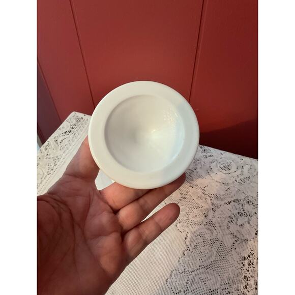 Mid Century Milk Glass Vase Embossed Grapes - Picture 8 of 9